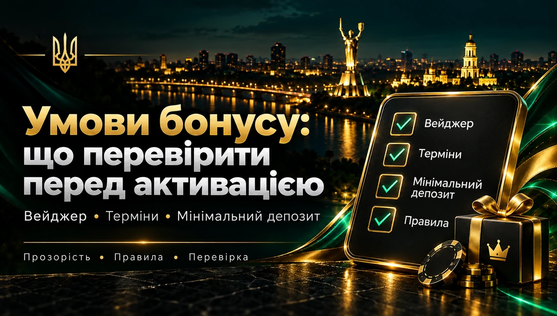 Умови бонусу: що перевірити перед активацією — вейджер, терміни, мінімальний депозит та правила